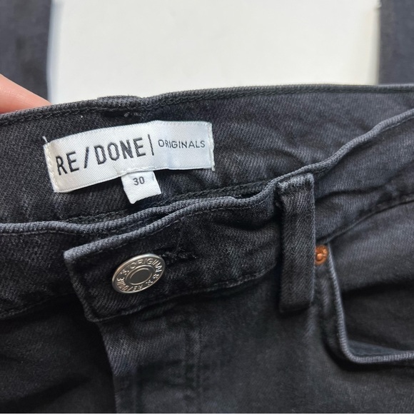 RE/DONE Originals High Rise Ankle Crop in Faded Black - Picture 5 of 7